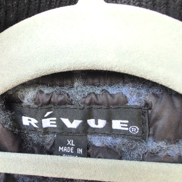 REVUE Wool Blend Bomber Jacket Women's XL Full Zip Checkered Moody - Picture 4 of 10